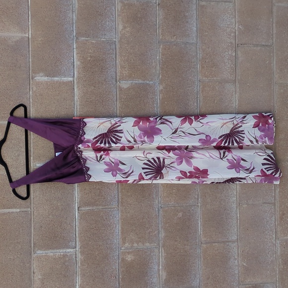 Luxe Satin Gown Sleepwear floral purple, Small Size. NWT - Picture 10 of 12
